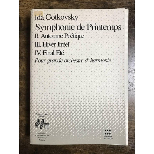 Wind Orchestra Score Ida Gotkowski: Spring Symphony No. 2-4 Full Score & Parts Set