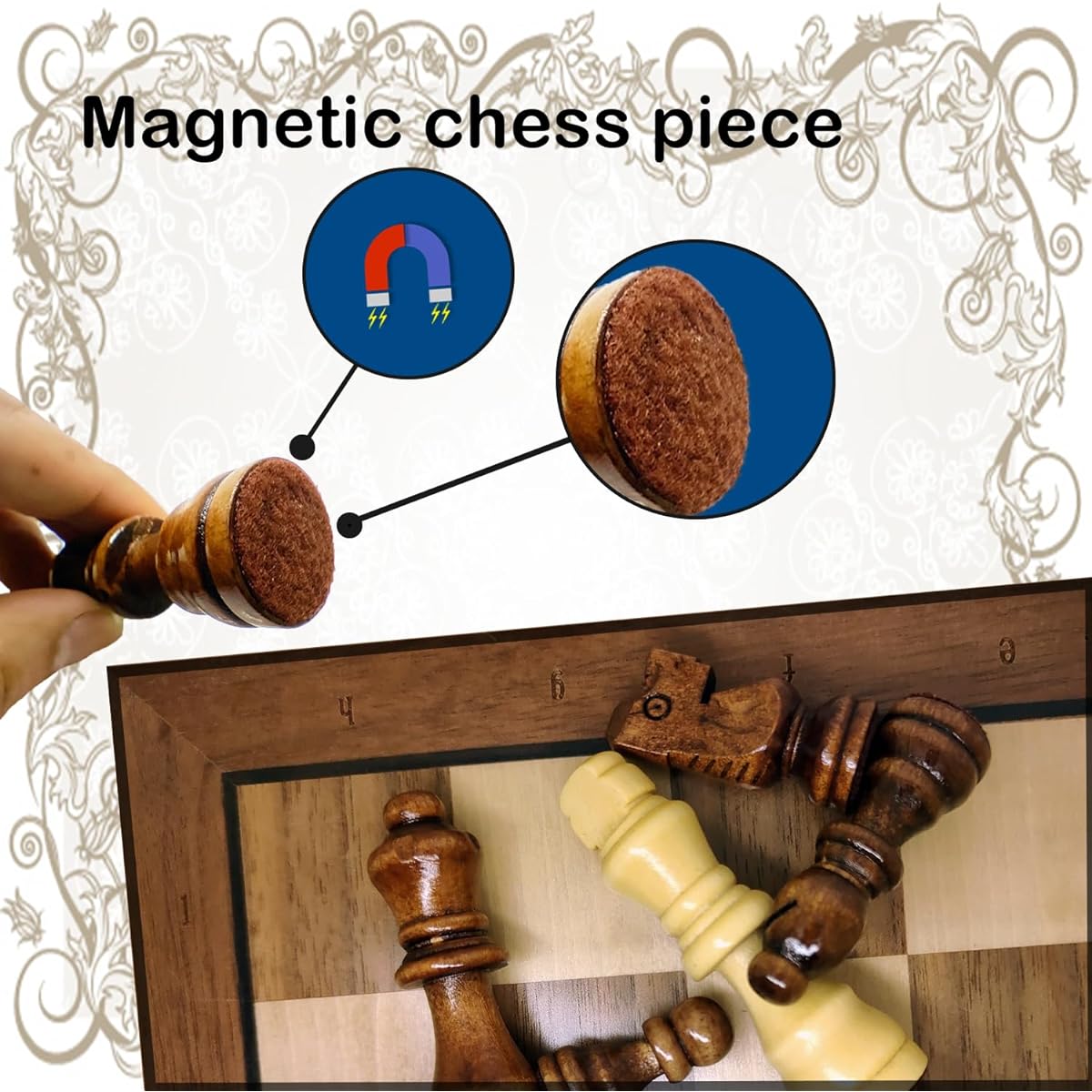 HIC Harold International Chess Pieces Staunton Design King Height 8cm Weight 37g Set of 34 (plus 2 Queens)