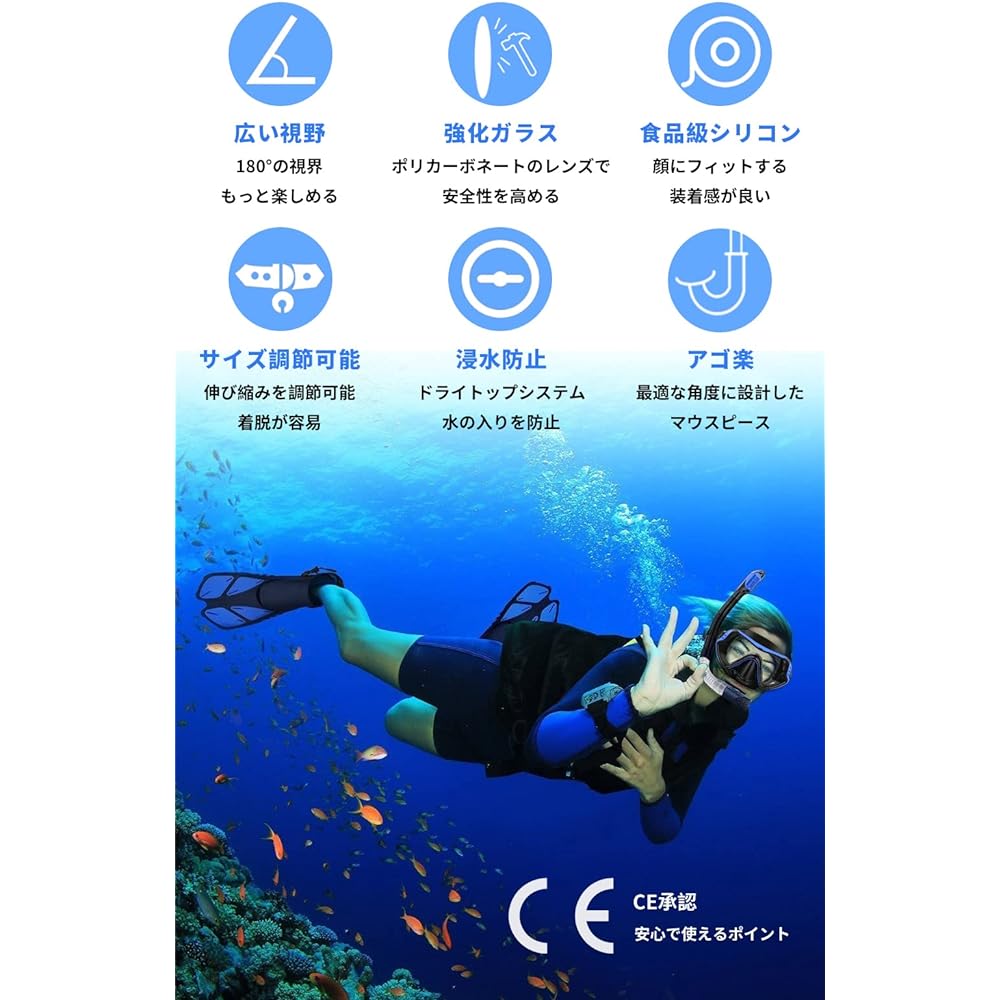 SEIDLITZ Snorkel Set Dry Snorkel Anti-Fog HD Real Waterproof Fit Snorkeling Set Mask Snorkel Snorkel Set Unisex