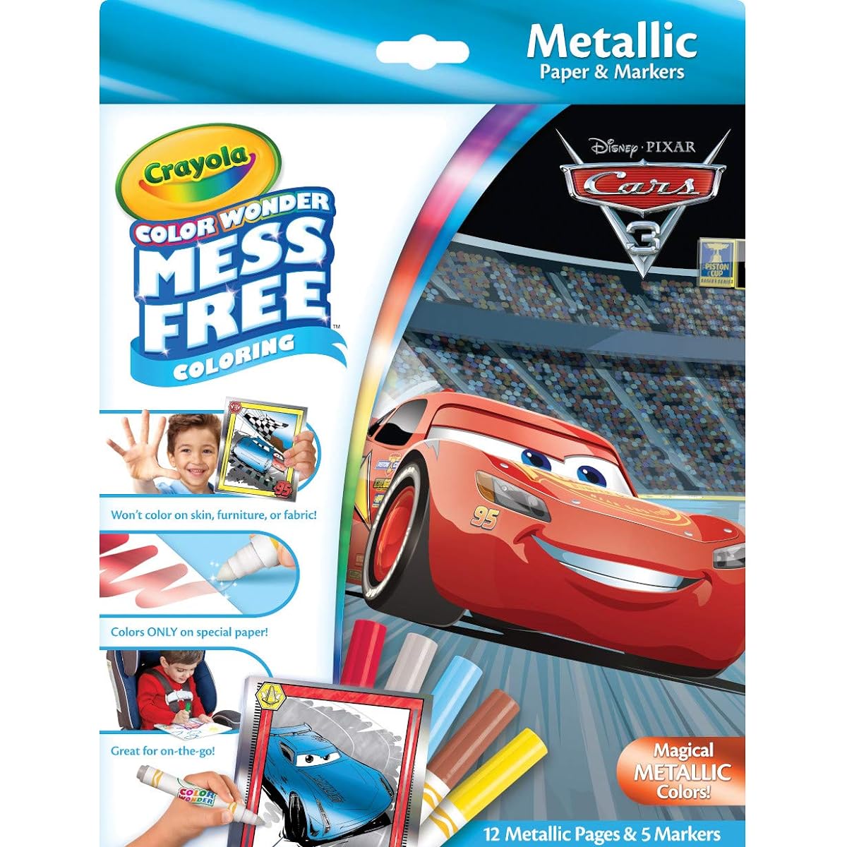 Crayola Color Wonder Cars 3, Mess Free Coloring, 12 Pages