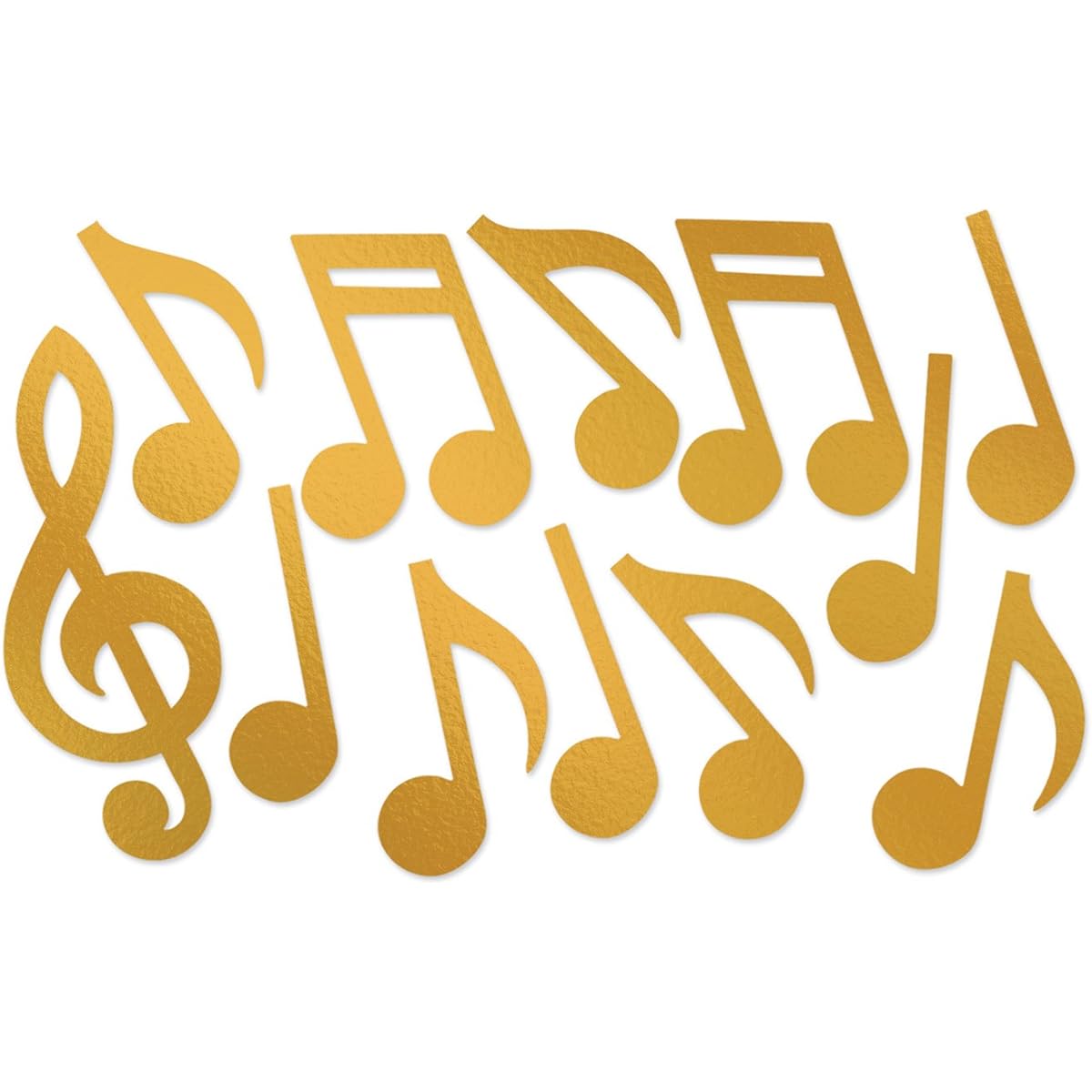 Gold Foil Musical Notes Silhouettes, (Pack of 12)