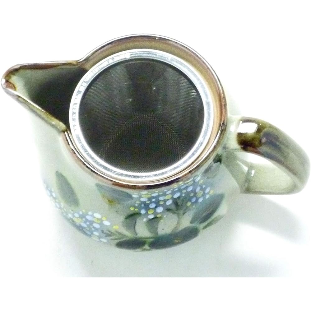 Kutani ware [teapot/teapot] Large calyx hydrangea blue & blue [back picture]