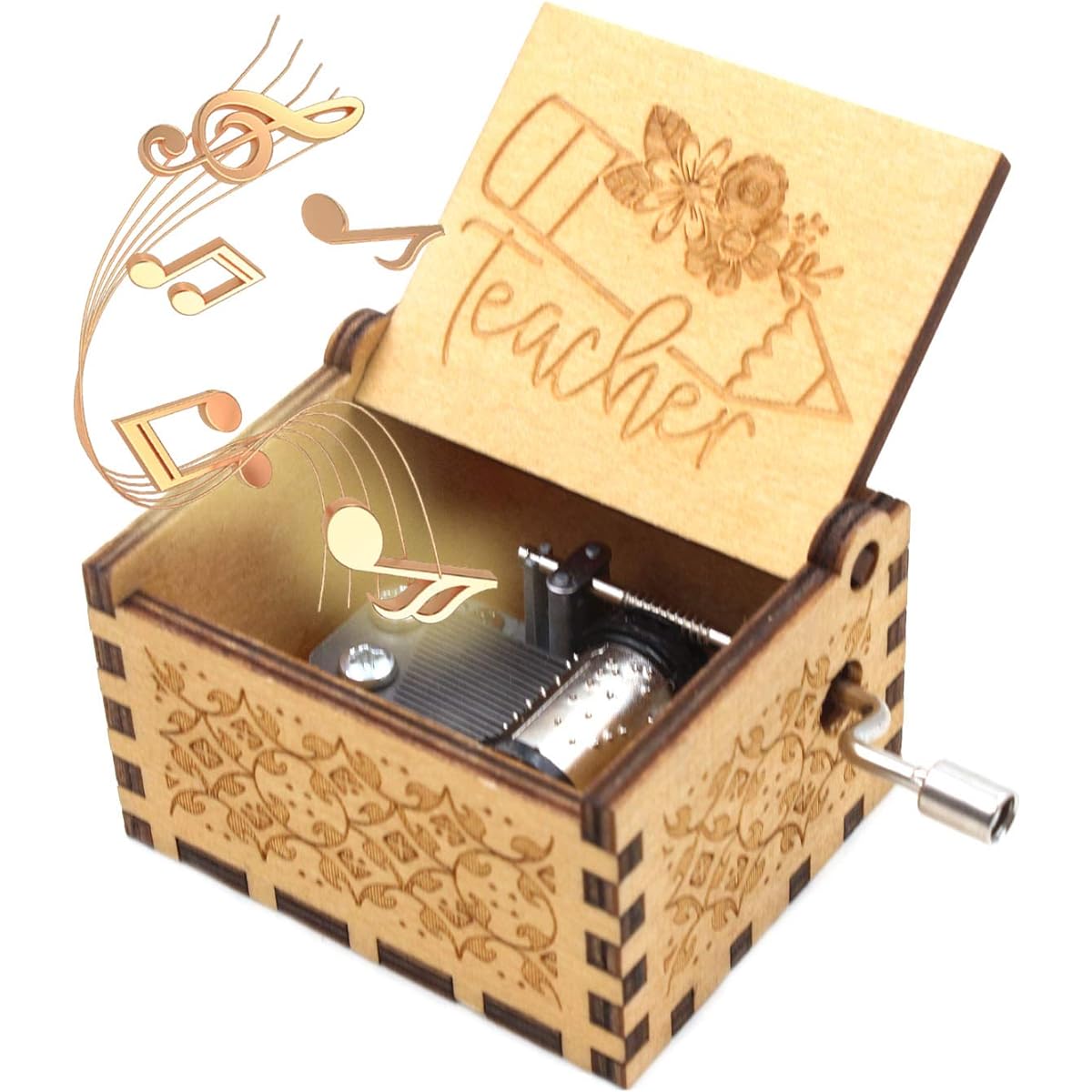 ukebobo Wooden Music Box - Teacher Gifts, Colleague Appreciation Gifts, You are My Sunshine Music Box - 1 Set