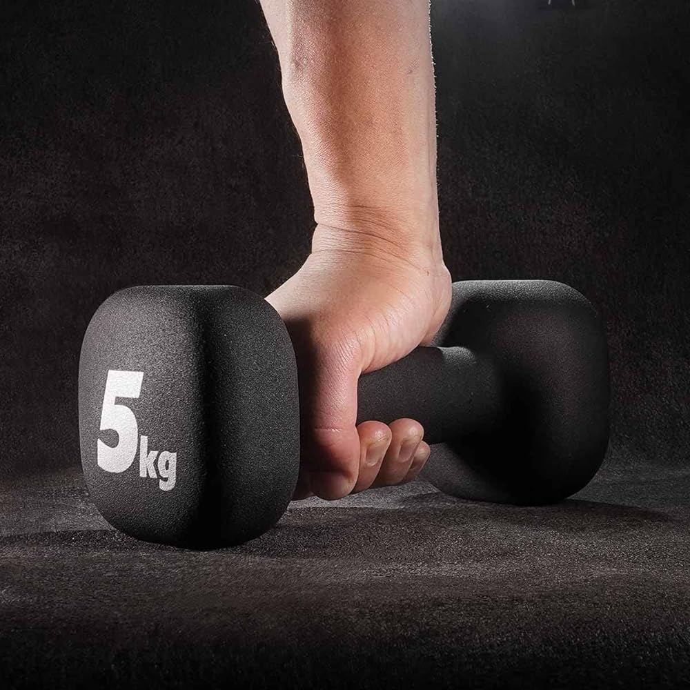 [Set of 2] Dumbbells Black Highly Durable Safe Design Muscle Training QBK