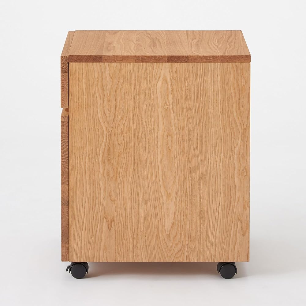 MUJI Wooden Desk Cabinet Oak Veneer Width 39 x Depth 48 x Height 58cm 12841067