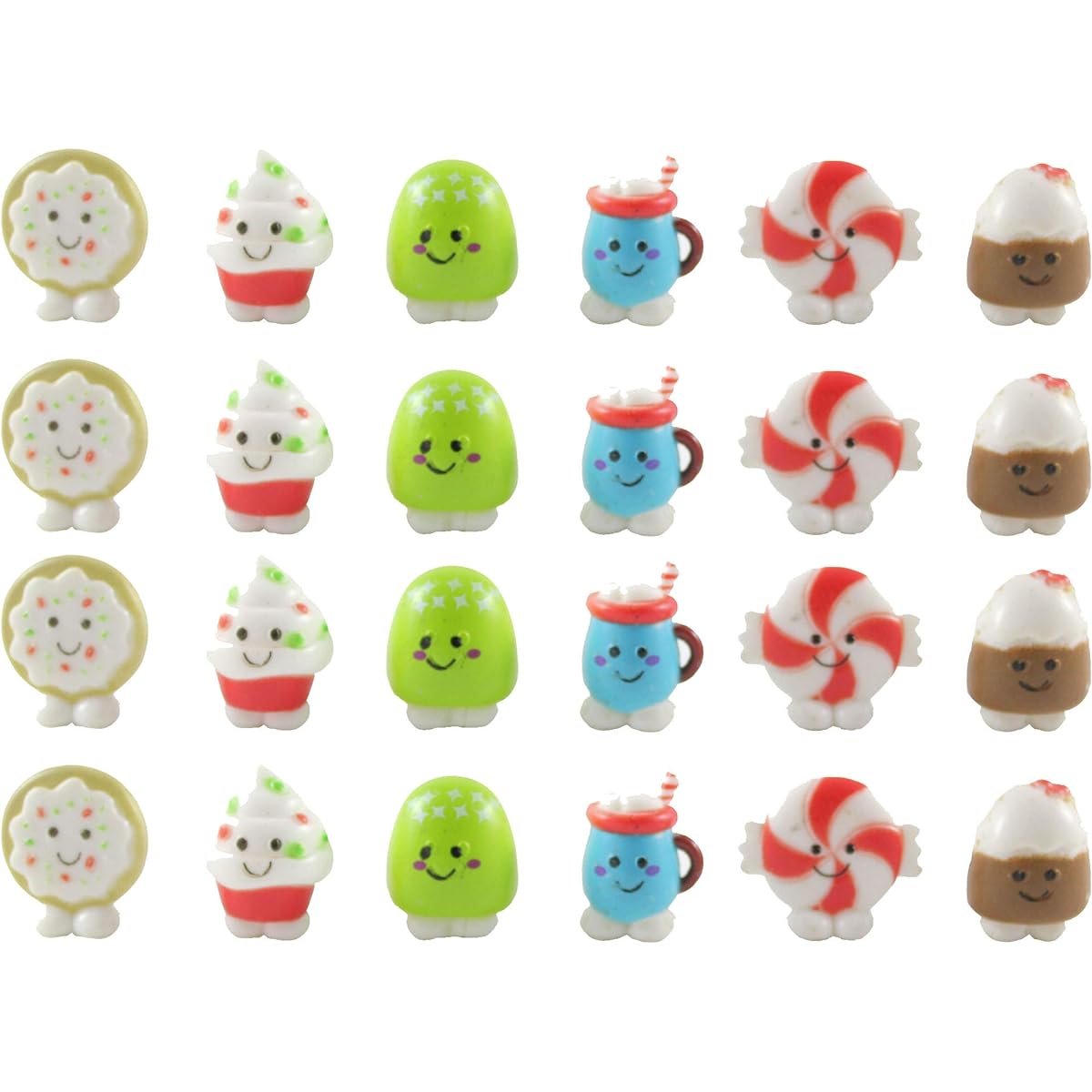 Curious Minds Busy Bag 24 Cute Holiday Candy Christmas Food Mini Toys Figures Replicas - Math Counters Sorting Alphabet Objects Playset