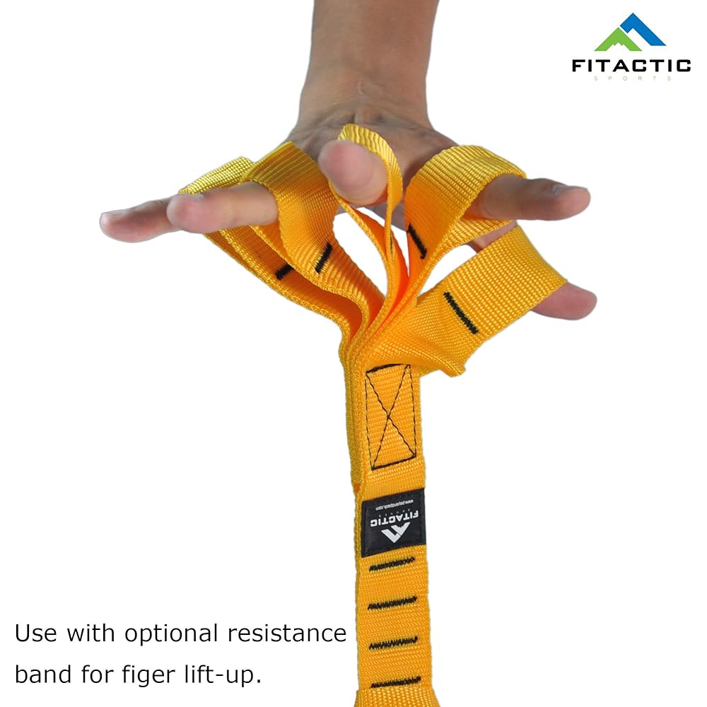 FITactic 1 Pair Eagle Loop Grips for Finger Thumb Hand Wrist Forearm Strengthening Training (Yellow)
