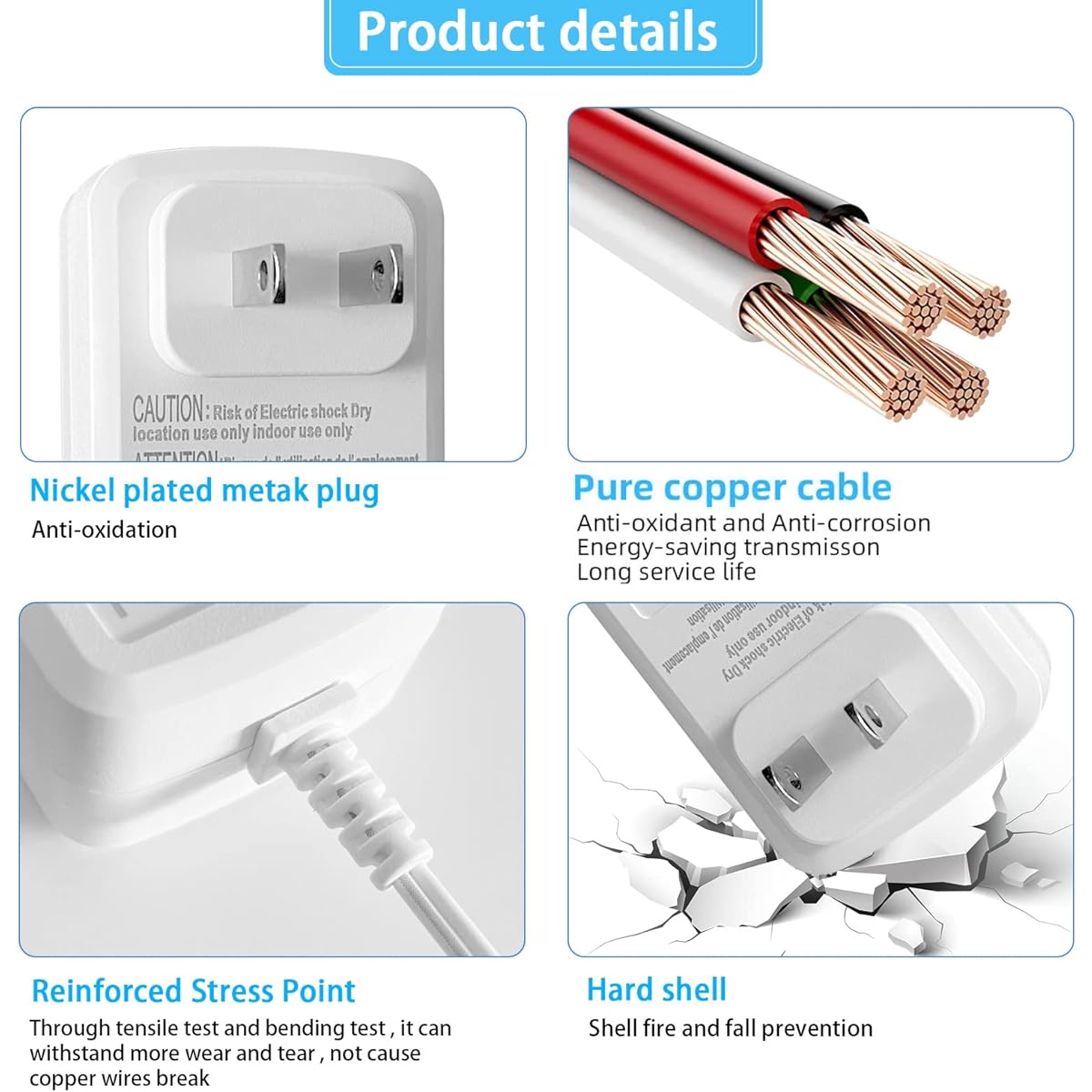 TKDY 24V AC Adapter Power Cord White 110-240Vac to 24VDC 1A Switching Charger for 24 Volt 1000mA 800mA 500mA