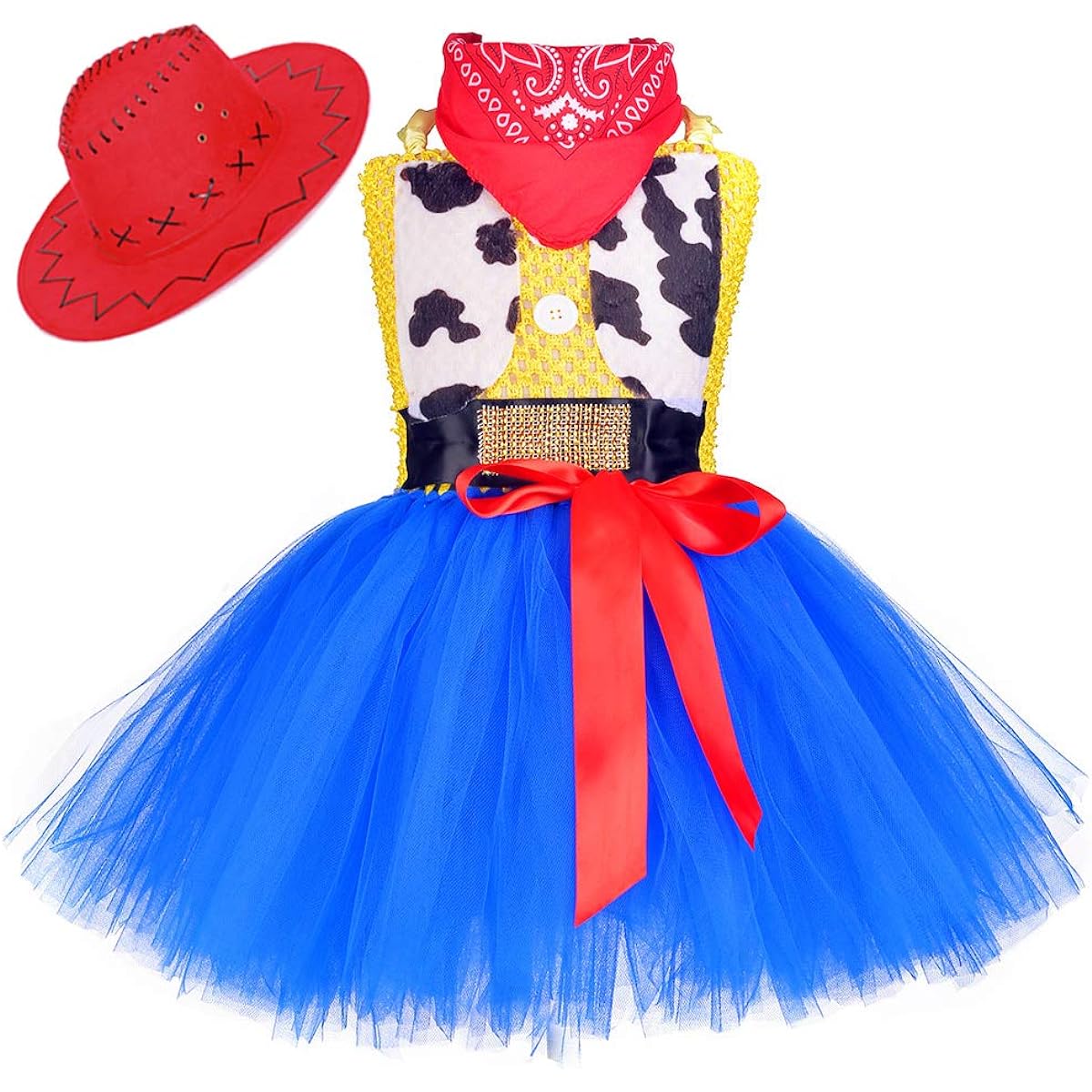 Tutu Dreams Cowgirl Costume for Girls 1-10 Years Old with Bandana and Cowboy Hat for Easter Birthday Party Dress Up Outfit