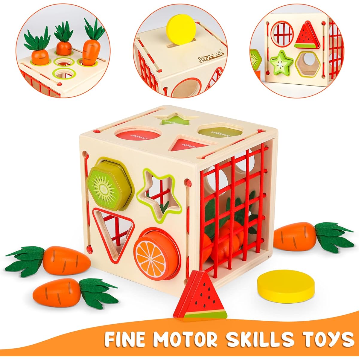 Wooden Montessori Toys for Toddlers, Wooden Shape Sorting Toys for 2 3 4 Years Old, Toddler Learning Toys for Boys Girls Gifts 18 Months Fine Motor Skills