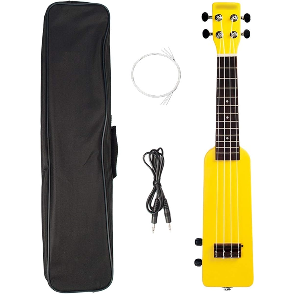Ukulele 21 inch Okoume Solid Wood Electric Ukulele Kit (Size:One Size; Color:Yellow)