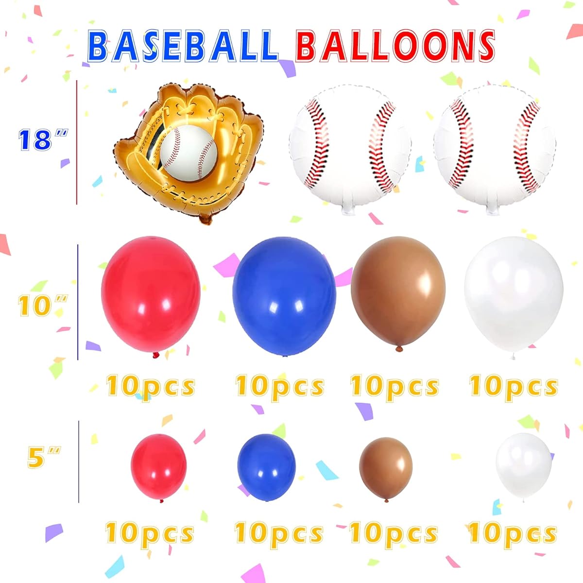 Baseball Party Decorations, Baseball Birthday Decorations Supplies, Baseball Birthday Backdrop, Concession Banner, Baseball Theme Centerpieces, Cake Topper, Balloon Garland for Baseball Party Favors, Baseball Party Decorations 114pcs