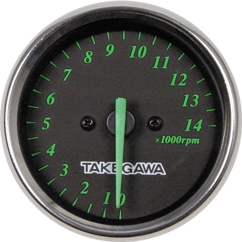 Special Parts TAKEGAWA Black & Green Tachometer Kit (Electric) 12V Monkey/Gorilla 05-05-0091