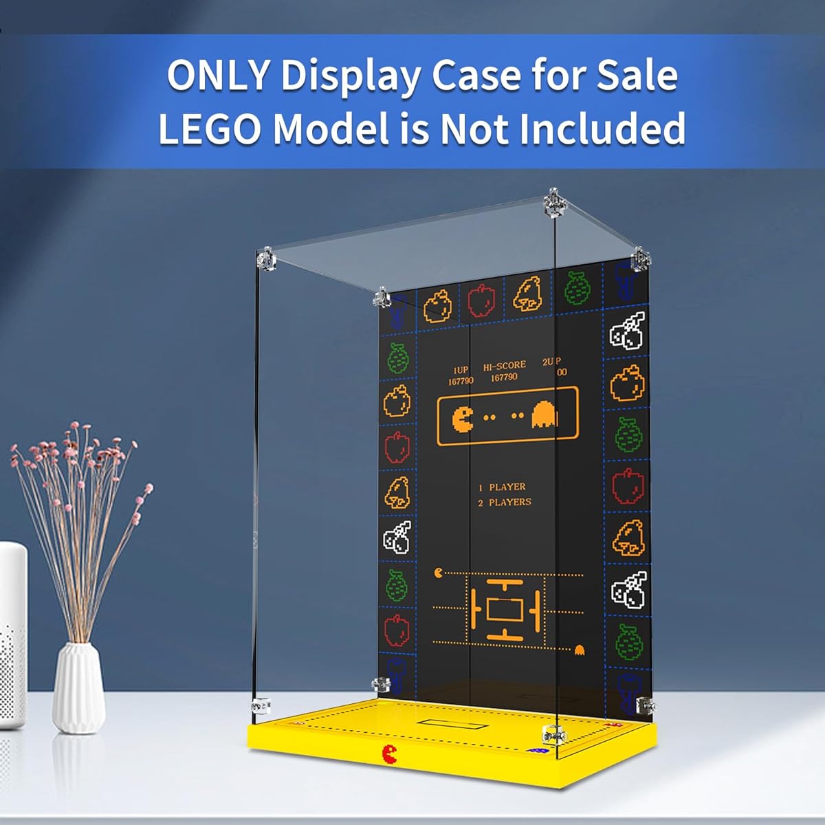 PIPART Acrylic Display Case for Lego 10323 Pac-Man Arcade Dustproof Clear Display Box (Display Case Only, Lego Model Not Included)
