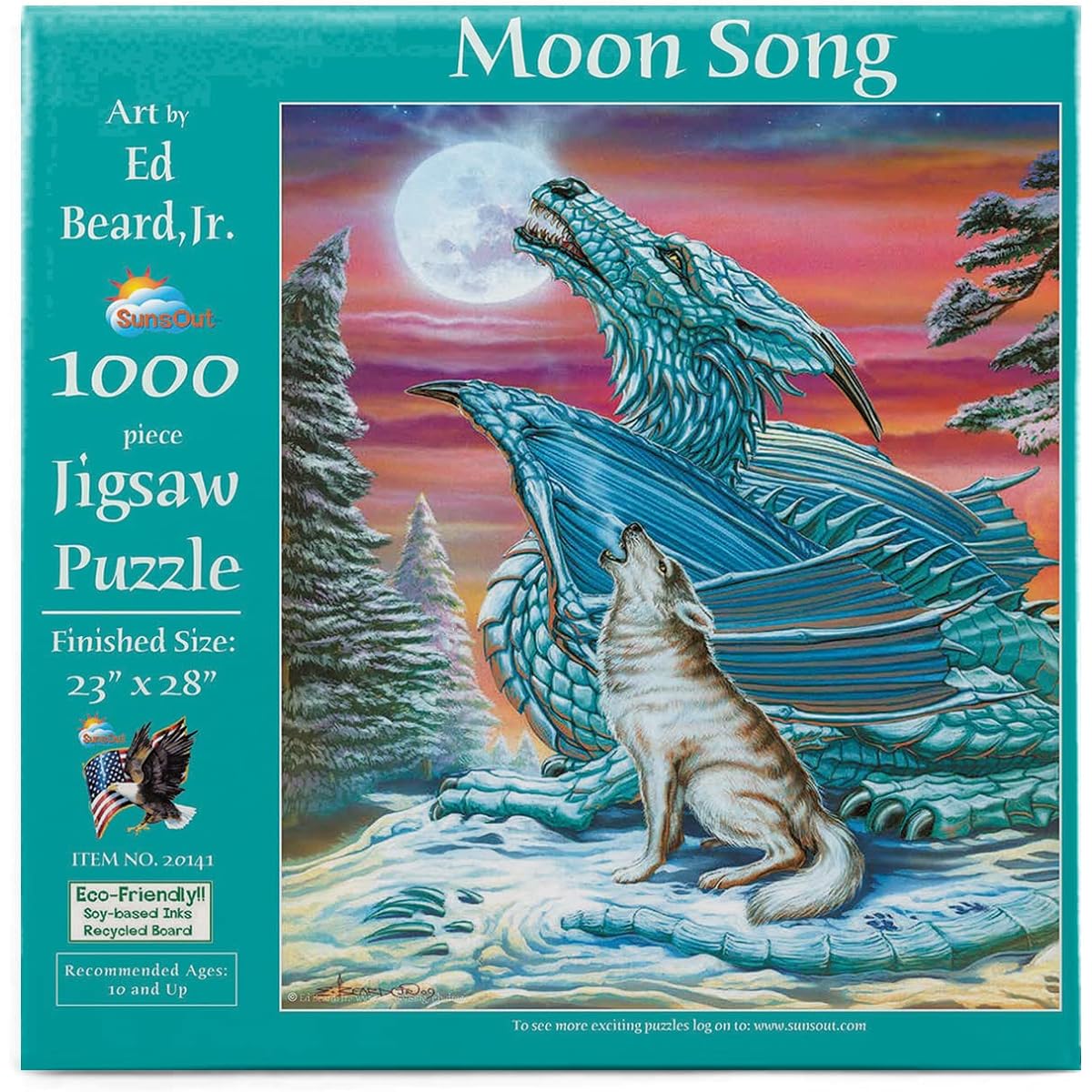 Sunsout 2019 Moon Song by Artist Ed Beard Jr 1000 Piece Dragon Jigsaw Puzzle