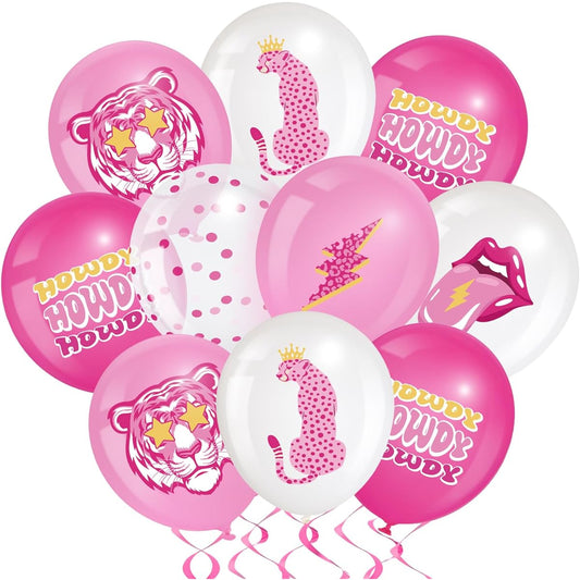 48pcs Pink Preppy Party Balloons 12 Inch Latex Party Balloons for Girls Boys Kids Birthday Party Baby Shower Decorations Supplies