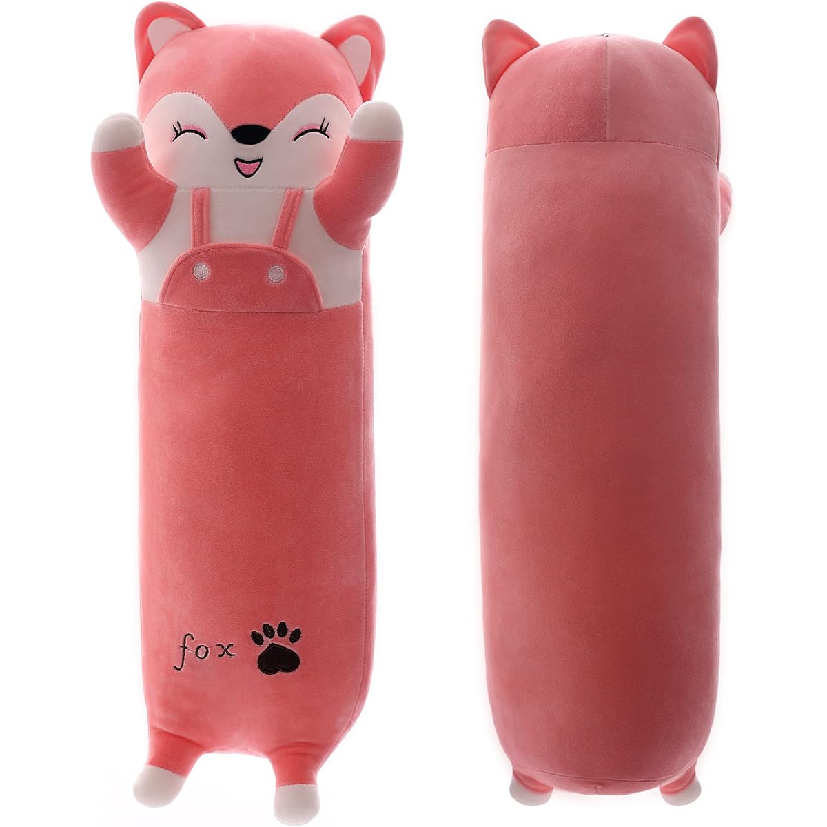 Plush Fox Toy Long Pink Fox Plush Toy Kids Stuffed Animal Pillow Gift for Children and Girls (Fox 110cm/43.3inch)