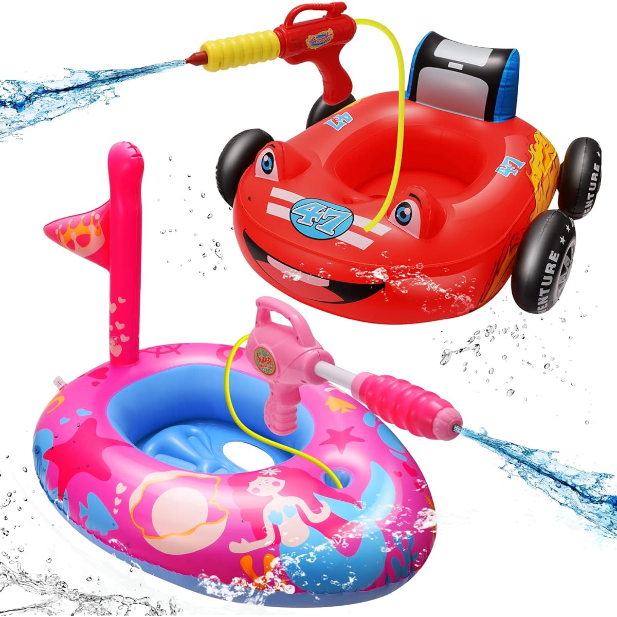 Pool float for kids with water gun