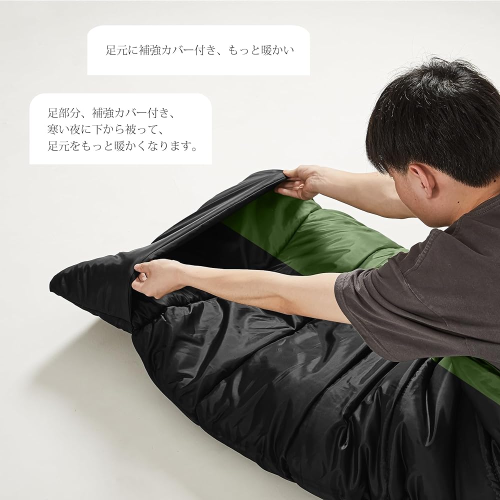 SEWEI Sleeping Bag, Envelope Type, Windproof Cover for Your Feet, 210T Lightweight, Thermal, Waterproof, Super Warm, Winter, Compact, Easy Storage, Mountain Climbing, Sleeping in Car, Disaster