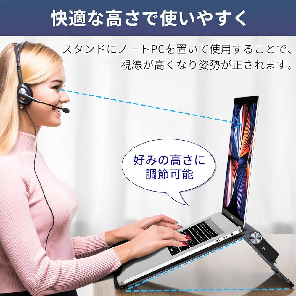 Reliable Japanese Company Eligible Invoices Available Laptop Stand Type-C 180 Degree Height Adjustment Charging 3840 x 2160 4K@60Hz Ethernet USB HDMI Audio Laptop Tablet Stand Aluminum Anti-slip Heat Dissipation LPD-019 (B.Docking Station Included) )