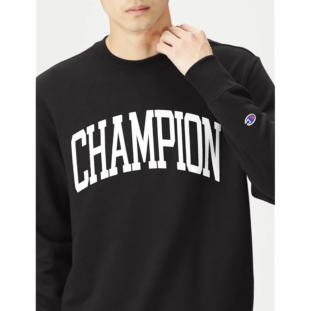 [Champion] Sweatshirt, Long Sleeve, Round Neck, Fleece, College Font Print, Crew Neck Sweatshirt, Custom Made, Basic C8-W042Z Men's