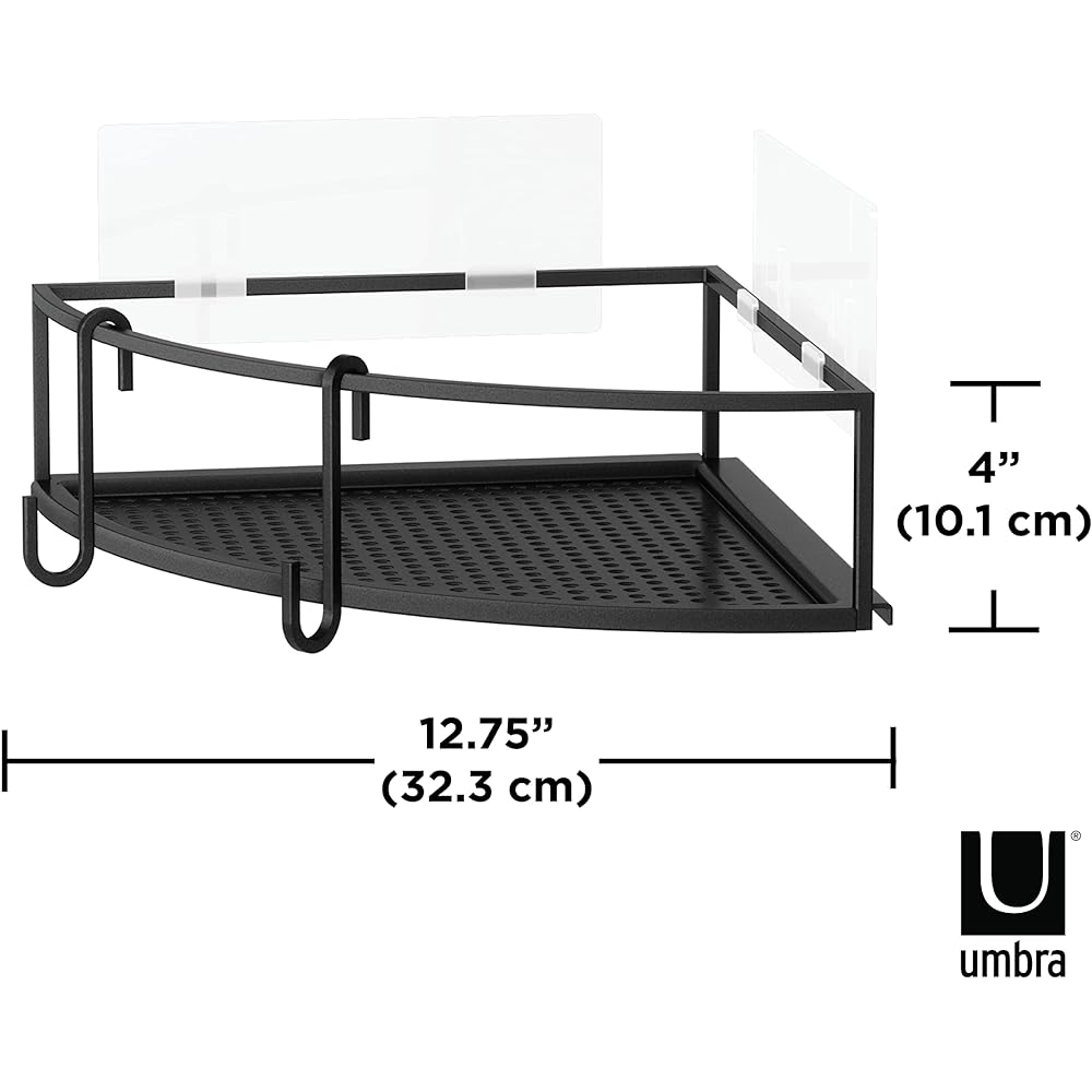 umbra Shower Rack Shampoo Rack Shelf Corner Black Set of 2 CUBIKO 21018616040