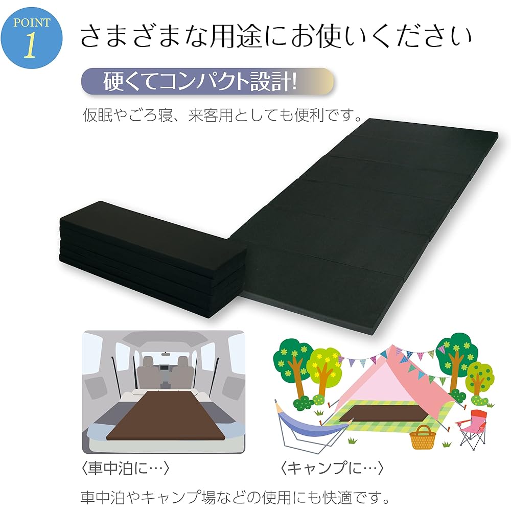 Arkem High Hardness Six-Fold Mattress Single Black BS-6SBK