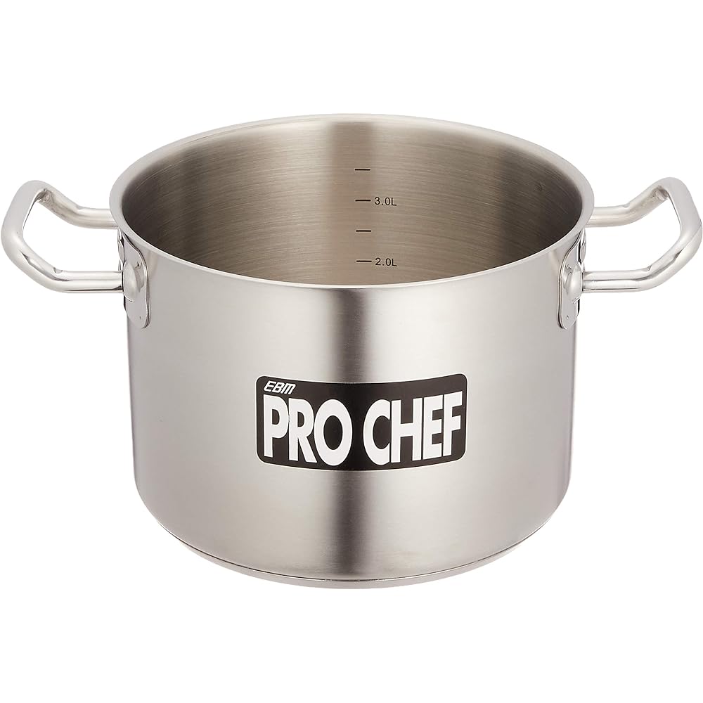 EBM 18-8 Pro Chef IH Half Body Pot 20cm Without Lid