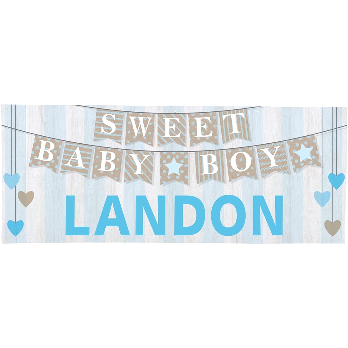 Let's Make Memories Sweet Baby Banner - Blue Baby Banner - Welcome Baby Banner - Customized Baby Shower Decorations - 6 Feet Long