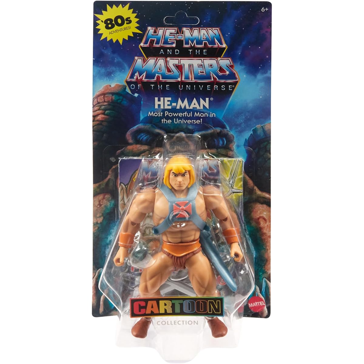 Mattel Masters of the Universe Origins Comic Collection He-Man Action Figure 5.5-Inch Scale Hero with Harness, 2 Swords, Mini Comic, HYD17