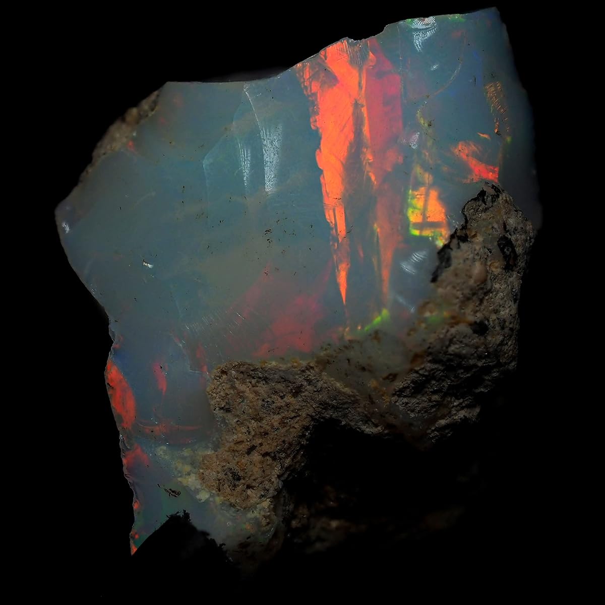 [N2 stone Natural] Natural mineral precious opal / gemstone rough | (157 | "One of a kind" approx. 5.5ct [long side 18mm] | Origin: Welo, Ethiopia)