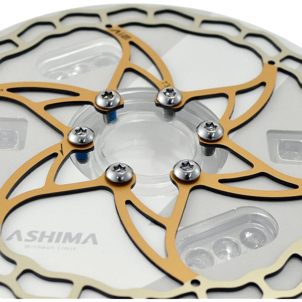 ASHIMA-LTD Ai2 ARO-09 Lightest Disc Brake Rotor 160mm 73g,2PCs, Gold,AS2365