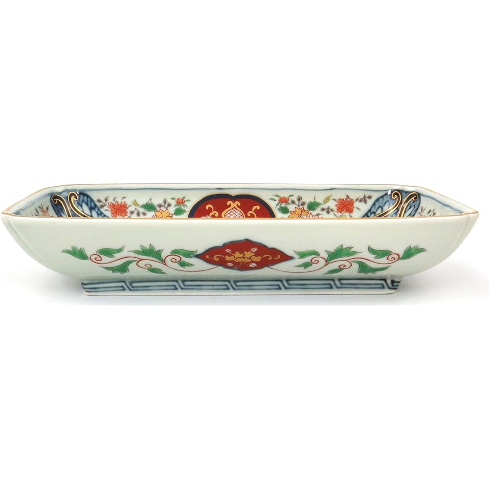 Hasami ware, Rinkurou kiln, gorgeous Old Imari style pottery plate, chintz grass and flower pattern 009622-580