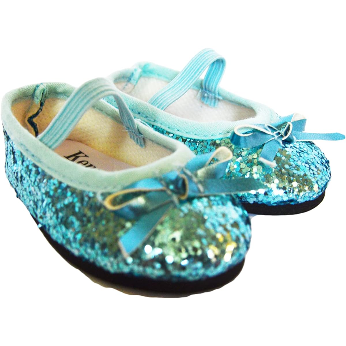 Blue Sparkle Flat Shoes Fits American 18 Inch Girl Doll - 18 Inch Doll Shoes