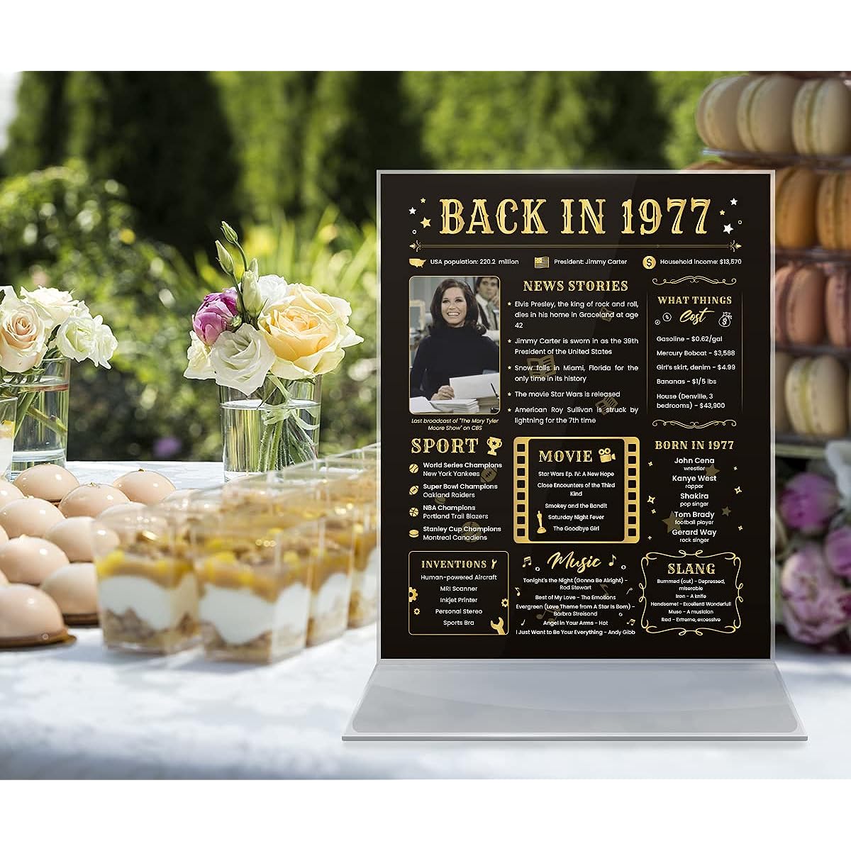 Back in 1977 Birthday Card - 47th Birthday Gift for Women or Men - 47th Birthday Decorations - Funny Table Centerpiece for 47th Birthday Party [Poster No Frame 8x10 inch]