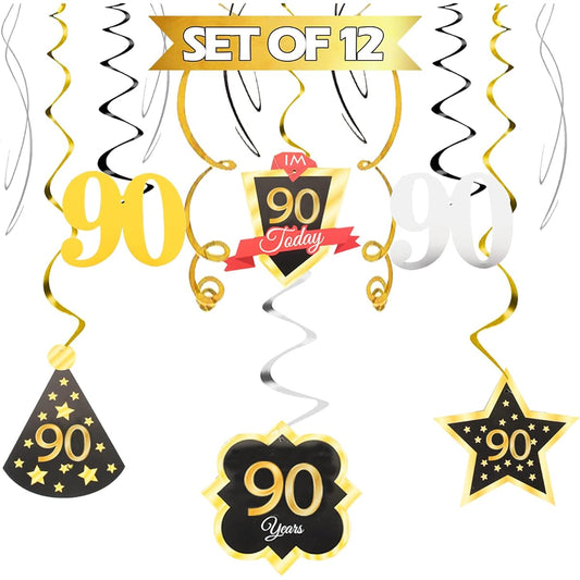 90th Birthday Party Swirl Streamer