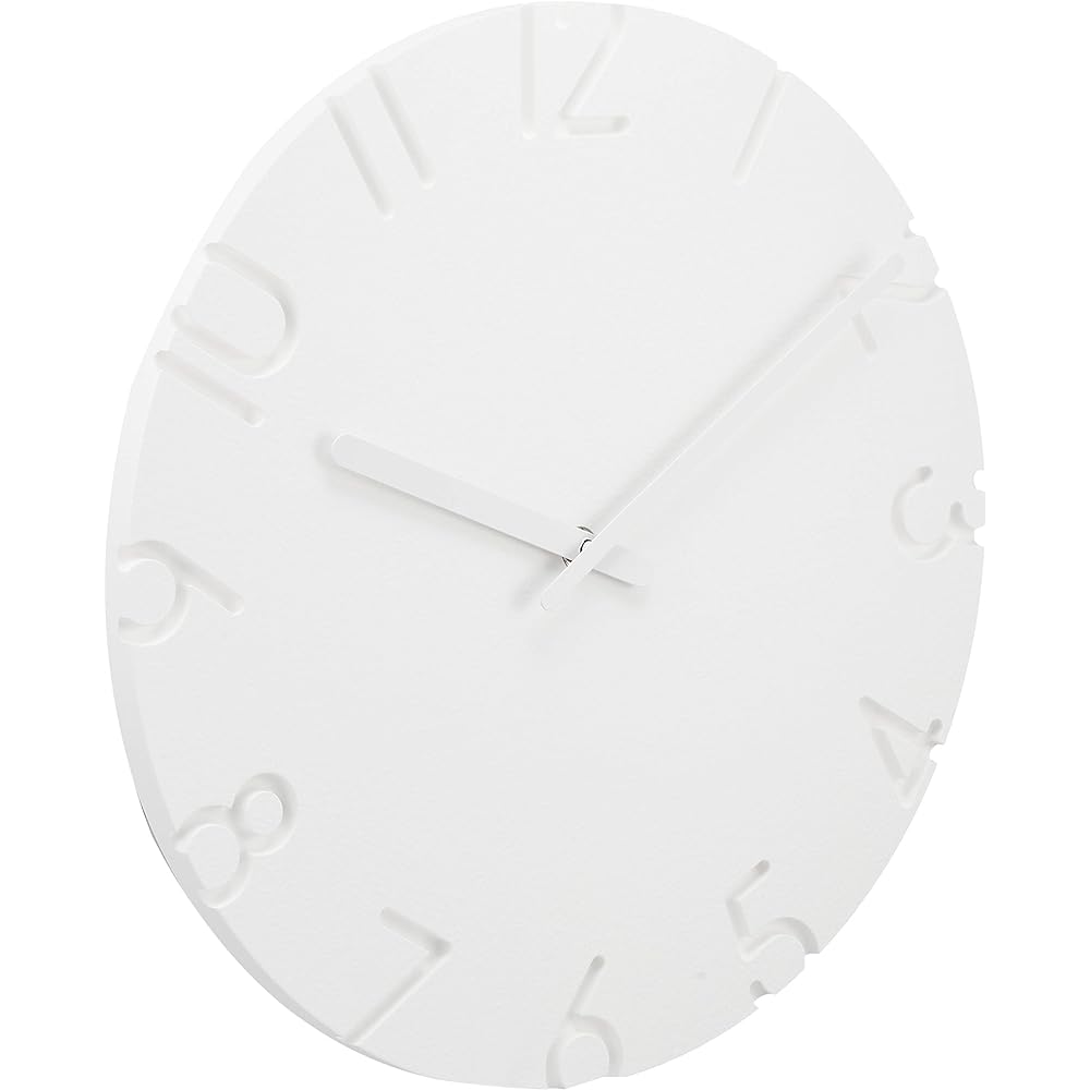Lemnos Wall Clock Analog Carved White CARVED Arabic NTL10-19A Lemnos White Diameter 305 x Thickness 42mm