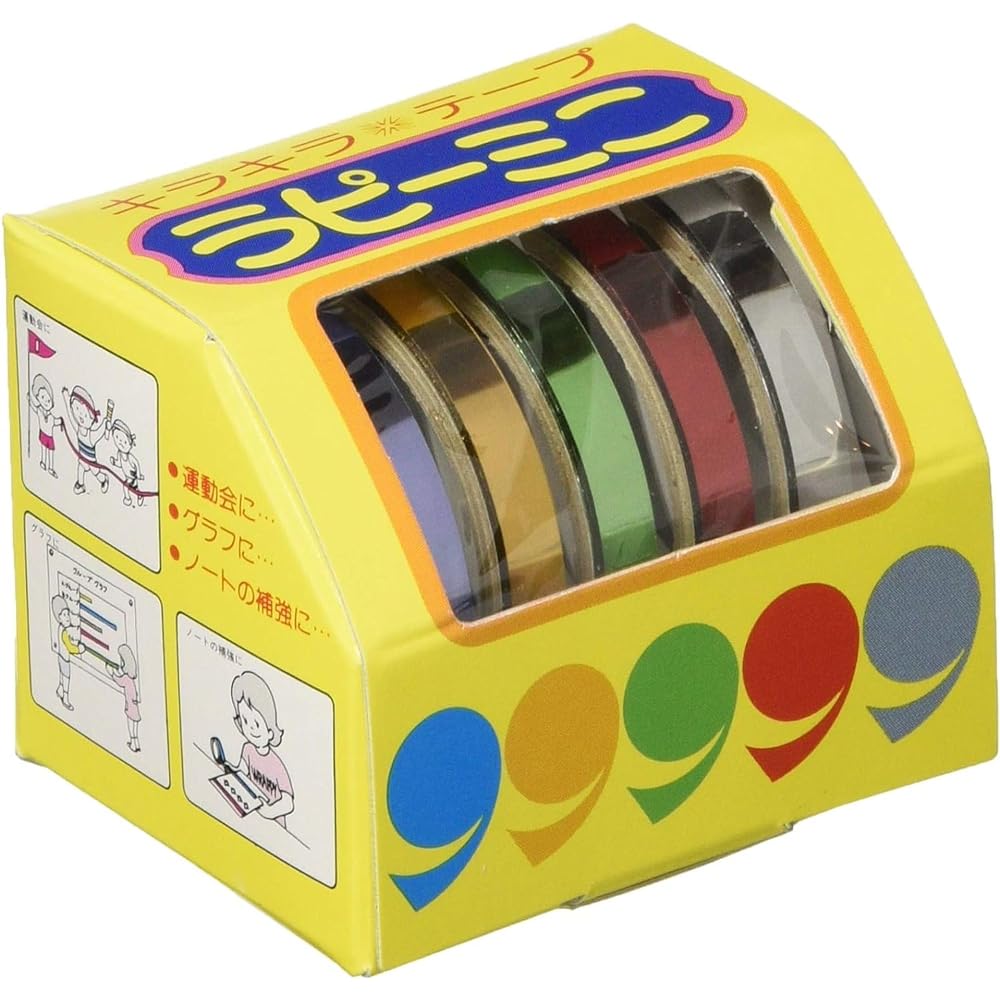 Cemedine Lapee Mini Glitter Adhesive Tape 5mm width x 3m 5 colors set TP-275 x 10 pack set