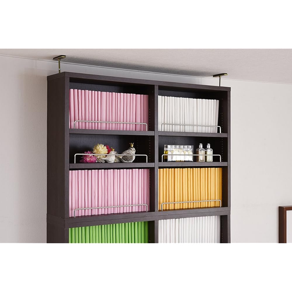 JK Plan MEMORIA Open Bookshelf Paperback Rack Shelf Board 1cm Spacing Movable Thin Top Mount Width 81 Dark Brown F