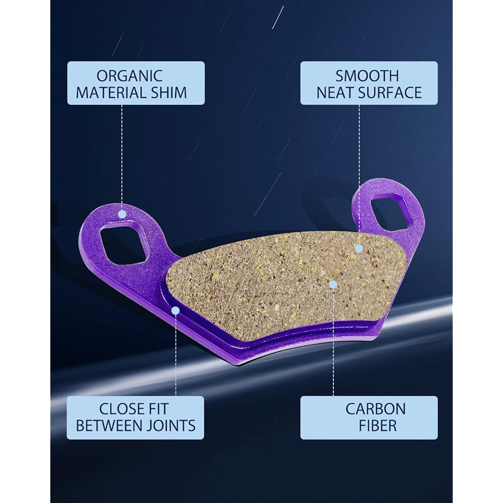 ECCPP fa475 Brake Pads Front & Rear Carbon Fiber Replacement Brake Pad Kit for 2010-2013 Polaris Sportsman 850, 2009 2010 2011 2012 2013 2014 Polaris Sportsman XP