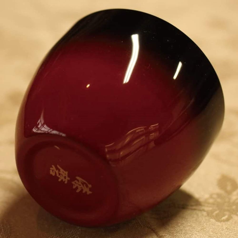 Double lacquered cup made by traditional craftsman, gold plated inside, red color SCW-GK602