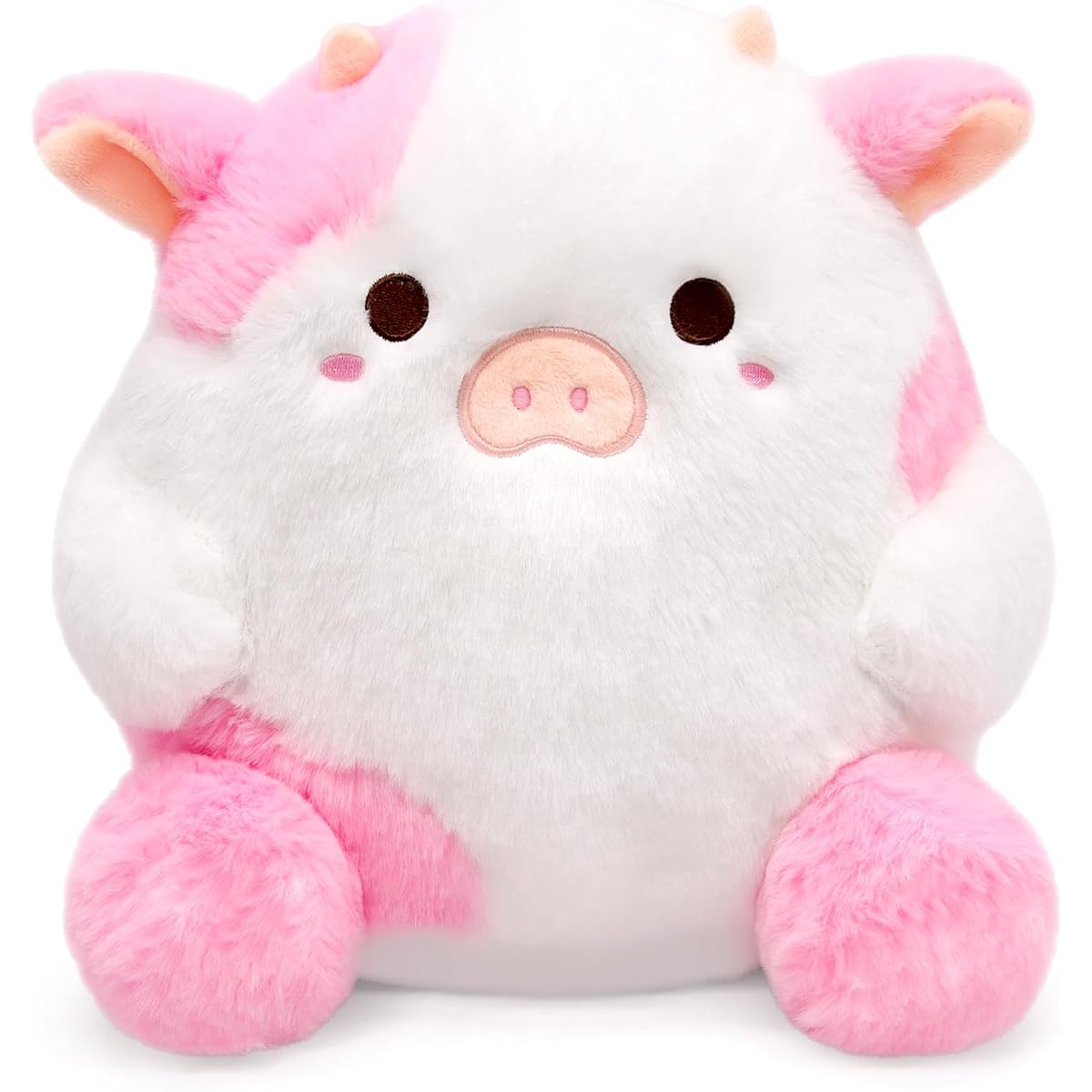 LMTGLDT Pink Cow Stuffed Animal Pillow White Cow Stuffed Animal Pink Stuffed Animal Cute Cow Stuffed Animal Cute Pink Stuffed Animal for Kids Girls Boys Birthday Room Decoration