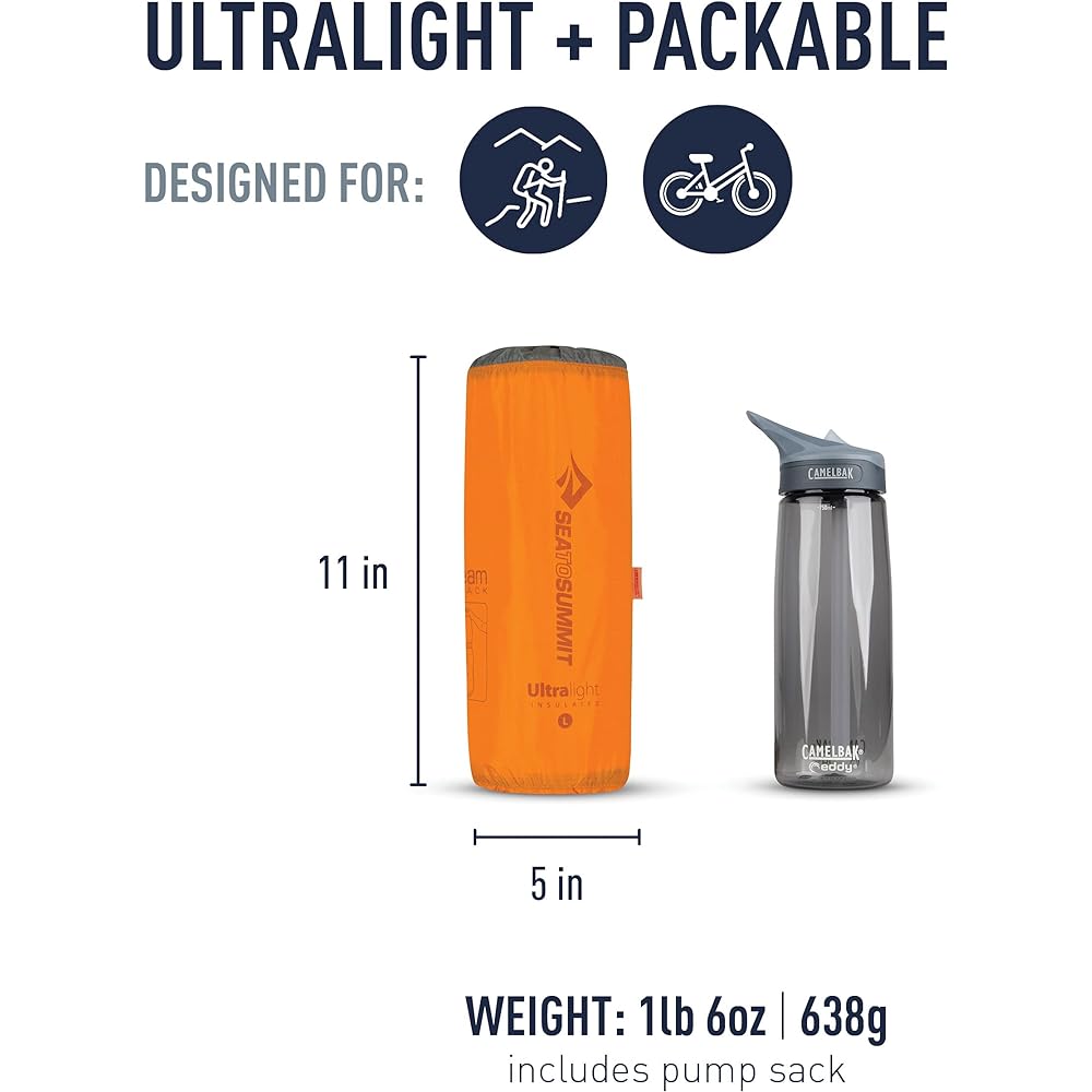 Sea to Summit Ultralight Insulated Mat Sleeping Pad with Inflation Pump Bag