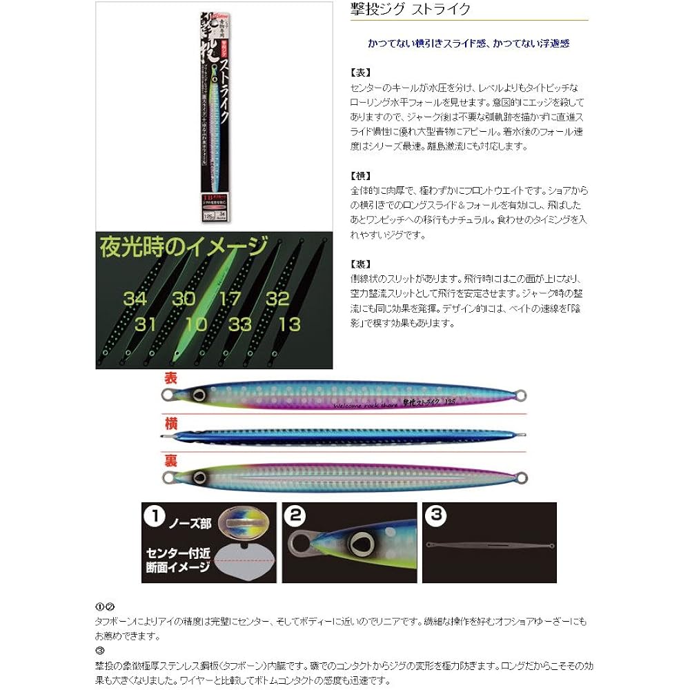 OWNER Metal Jig GJS-200 Shooting Jig Strike 200g Squid Gold (Black Spot) #33 31990 Lure