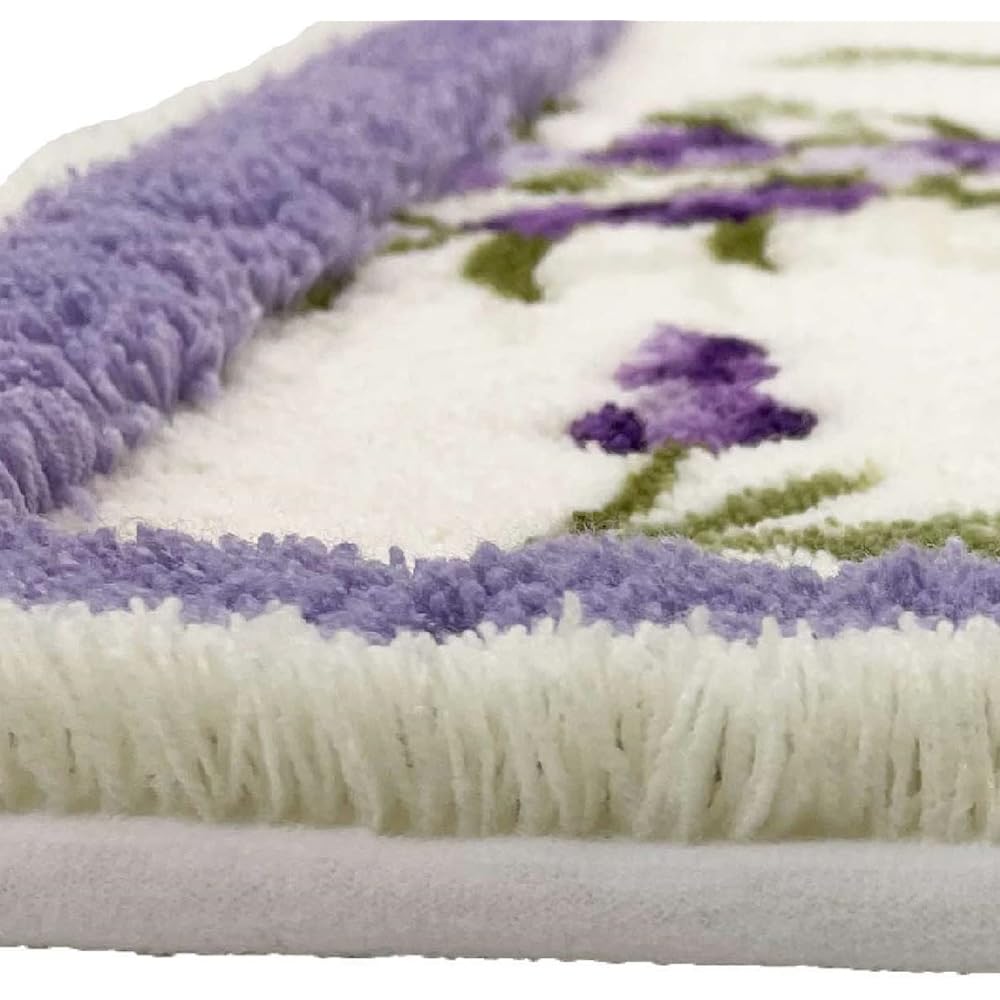 Senko S.D.S Lavender Ear Long Toilet Mat Approx. 95 x 65 cm Purple Floral Pattern Antibacterial Odor Resistant Made in Japan 32688