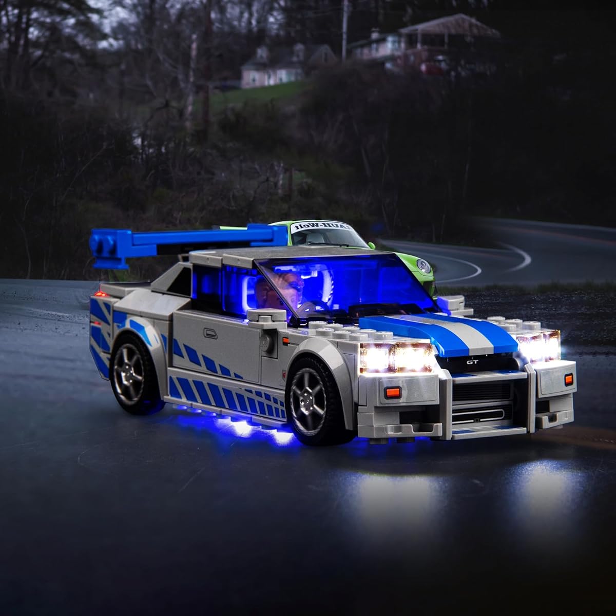 Hilighting Upgrade LED Light Kit for Lego Speed Champions 2 Fast 2 Furious Nissan Skyline GT-R (R34) Race Car Toy Model Building Kit Compatible with Lego 76917