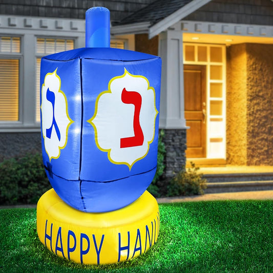 TURNMEON 4ft Hanukkah Dreidel Inflatable Decoration