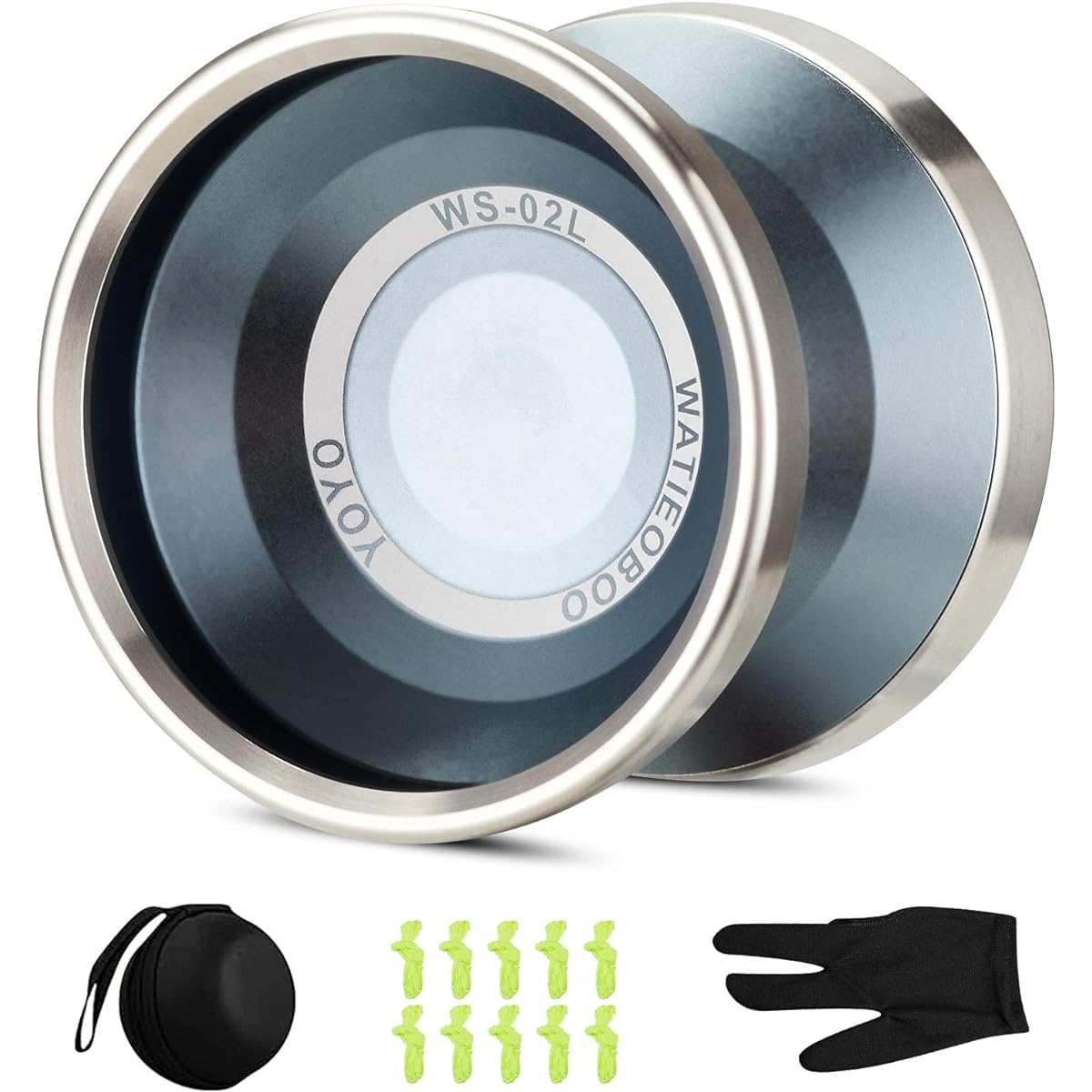 WATIEOBOO Professional Bimetal Yoyo Non-Reactive Yoyo for Adults and Advanced Players Large Wide Body 6061 Aluminum Alloy YOYO with Advanced Precision Bearings (Grey)