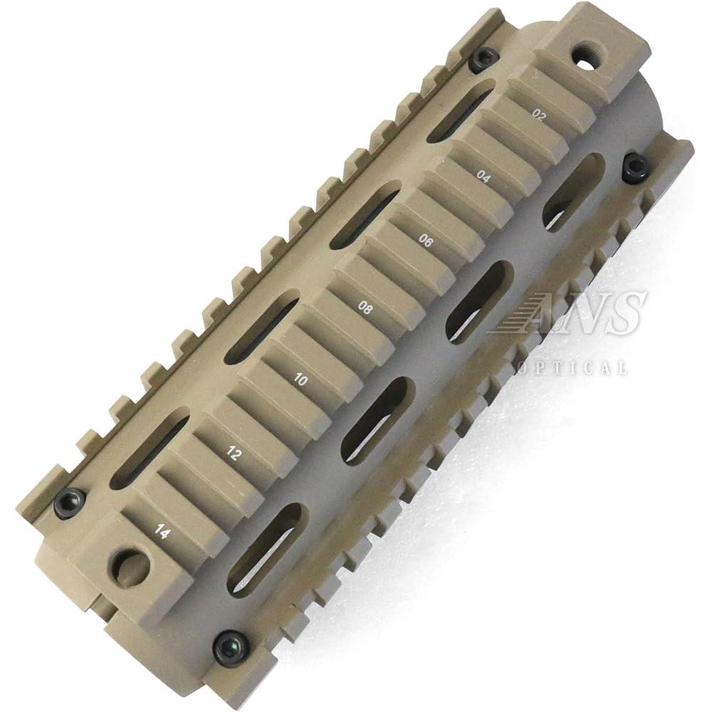 ANS Optical Easy Installation Pro Model Quad Rail System Picatinny Rail RIS Handguard Can be installed on AR-15/M4 etc. DE Tan