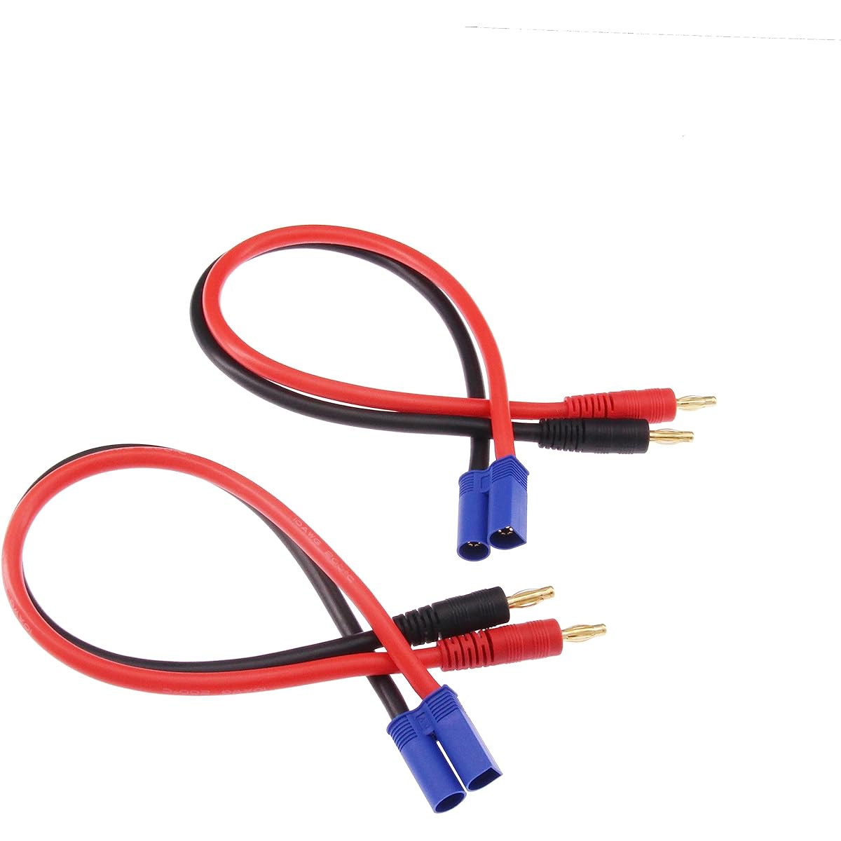 rflaueo EC5 Connector Plug to 4mm Banana Plug Battery Charging Lead Adapter Cable 10awg 12inch (E162-1) 1pc